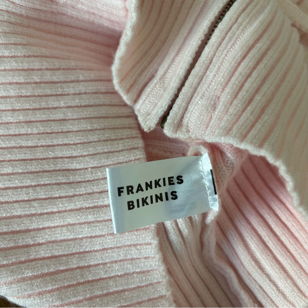 NWT New Frankies Bikinis Aimee Cable Knit Hoodie Rose Quartz Size Medium - Picture 9 of 10